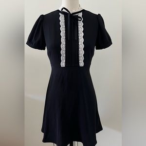 Forever 21 Wednesday black and white dress with neck tie